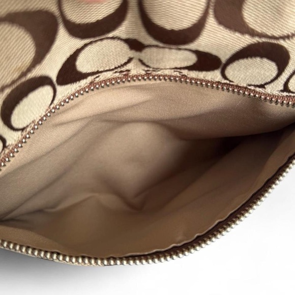 Coach Brown Signature Canvas Tote with Dark Leather Trim - Picture 7 of 8